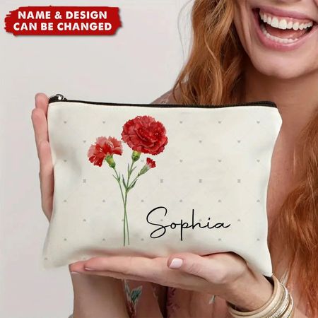 Jede Blume blüht zu ihrer Zeit - Personalisierte Kosmetiktasche - Hochzeitsgeschenk, Brautjungferngeschenk für beste Freundinnen, BFF, Schwestern